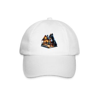 Cane Corso Hund Cottagecore Guardian Herren Damen - Baseballkappe - Weiß/Weiß - Vorne