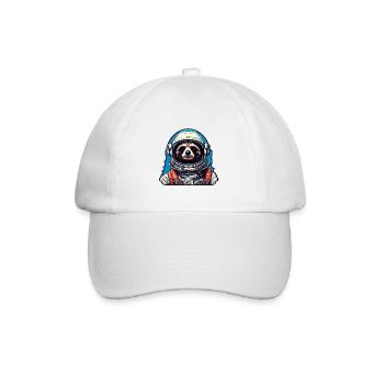 Astronaut / Space / Animal / Raccoon / Spaceship - Baseball Cap - white/white - Front