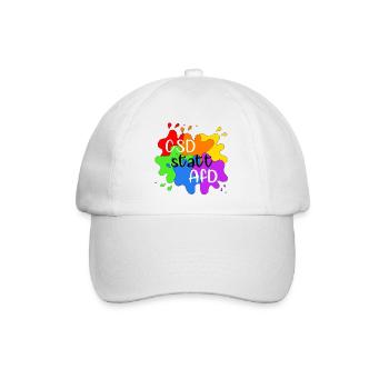 CSD statt AfD - Baseballkappe - Weiß/Weiß - Vorne