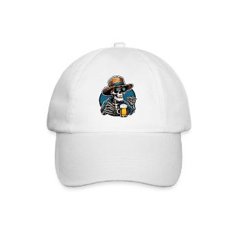 Skull / Skull / Skeleton / Gothic / Tattoo - Baseball Cap - white/white - Front