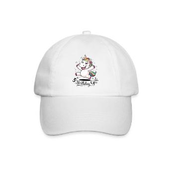 Licorne 5e anniversaire fille cadeau créatures mythiques - Casquette classique - blanc/blanc - Devant