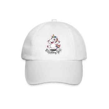 Licorne 5e anniversaire fille cadeau créatures mythiques - Casquette classique - blanc/blanc - Devant