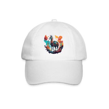 Astronaut / Space / Animal / Llama / Spaceship - Baseball Cap - white/white - Front
