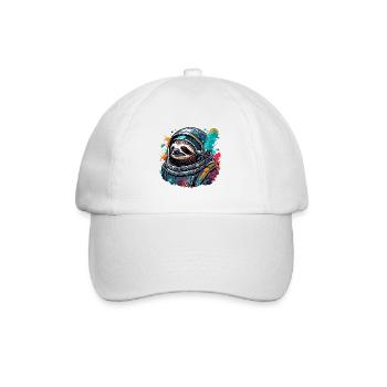 Astronaut / Weltall / Tier / Faultier / Raumschiff - Baseballkappe - Weiß/Weiß - Vorne