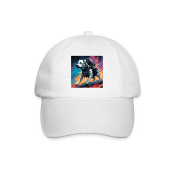 Astronaute / Espace / Vaisseau spatial / Chien - Casquette classique - blanc/blanc - Devant