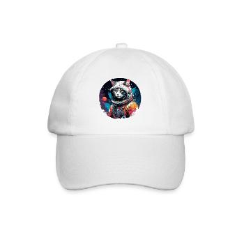 Astronaute / Espace / Animal / Chat / Vaisseau spatial - Casquette classique - blanc/blanc - Devant