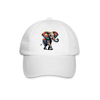 Elefant - Baseballkappe - Weiß/Weiß - Vorne