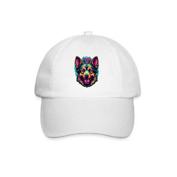 Dog / Animal / Pet / Furry / German Shepherd - Baseball Cap - white/white - Front