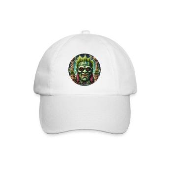 Tiki / Hawaï / Tropical / Île / Culture / Logo - Casquette classique - blanc/blanc - Devant