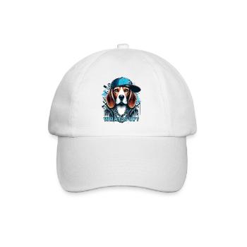 Beagle Gangsta Was geht ab? Hund Geschenk - Baseballkappe - Weiß/Weiß - Vorne