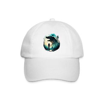 Angler Siluette / angeln / Fisch / See / Sport - Baseballkappe - Weiß/Weiß - Vorne
