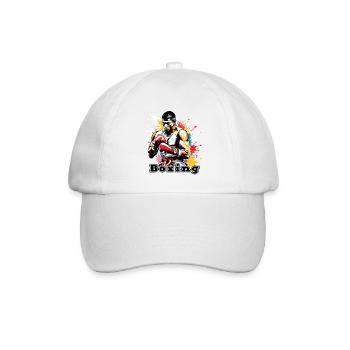 Boxer / Sport / Kampf / Arena / Boxring / Fäuste - Baseballkappe - Weiß/Weiß - Vorne