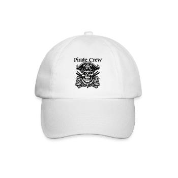 Pirat / Ahoi / Anker / Kapitän / Totenkopf / Rum - Baseballkappe - Weiß/Weiß - Vorne
