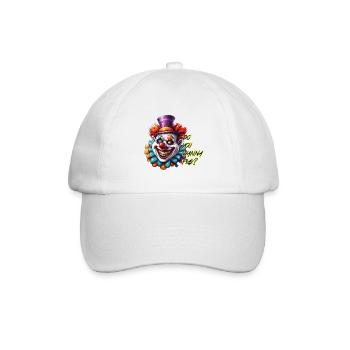 Clown / Zirkus / Fasching / Karneval / verspielt - Baseballkappe - Weiß/Weiß - Vorne