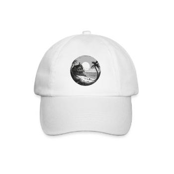 Lakeside House / Cabin / Lake / Mountains / Nature /Forest - Baseball Cap - white/white - Front