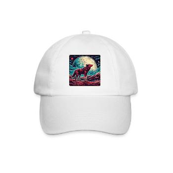 Wolf / Pack / Forest / Wild / Wildlife / Howl - Baseball Cap - white/white - Front