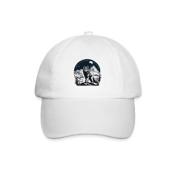 Wolf / Pack / Forest / Wild / Wildlife / Howl - Baseball Cap - white/white - Front