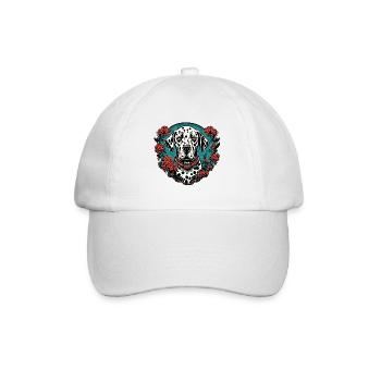 Dalmatien / Chien / Animal / Animal de compagnie / Aboiement - Casquette classique - blanc/blanc - Devant