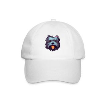 Skye Terrier Hunderasse Aquarell Karikatur Kawaii C - Baseballkappe - Weiß/Weiß - Vorne