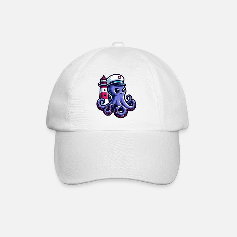 Octo-Navigator: Wegweiser der Meere - Baseballkappe - Weiß/Weiß