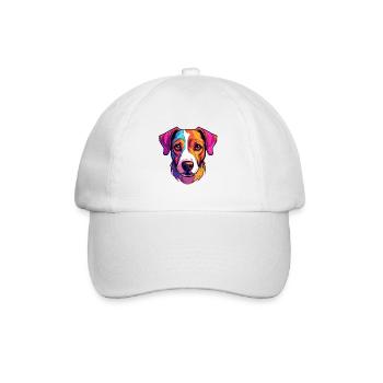 Russell Terrier Dog Breed Watercolor Cartoon Kawai - Baseball Cap - white/white - Front