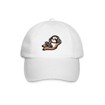 Spiel über Faultier: Der chillige Gamer - Baseballkappe - Weiß/Weiß - Vorne