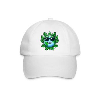 Cool Planet: Die umweltfreundliche Erde - Baseballkappe - Weiß/Weiß - Vorne