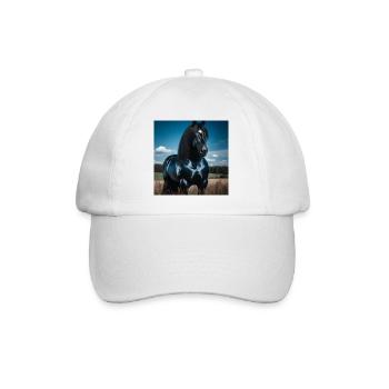 Puissant cheval noir - Casquette classique - blanc/blanc - Devant