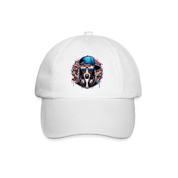 Greyhound Gangsta Dog Graffiti Gift - Baseball Cap - white/white - Front