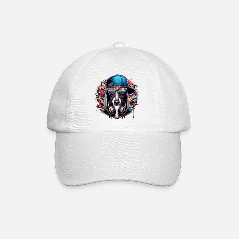 Cadeau de graffiti de chien Greyhound Gangsta - Casquette classique - blanc/blanc