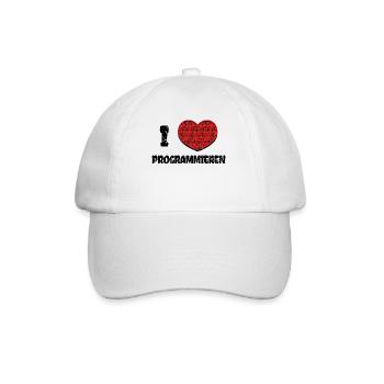 Developer Herz Webentwickler Statement Computer - Baseballkappe - Weiß/Weiß - Vorne