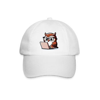 Wise Web Owl: The Knowledge Navigator - Baseball Cap - white/white - Front