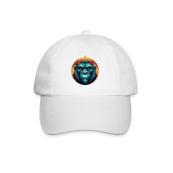 Stammes-Neon-Gorilla - Baseballkappe - Weiß/Weiß - Vorne