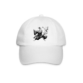 Bunny with kimono in a kung fu fighting position - Baseball Cap - white/white - Front