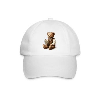 Teddy vintage avec des fleurs : une touche de nostalgie - Casquette classique - blanc/blanc - Devant