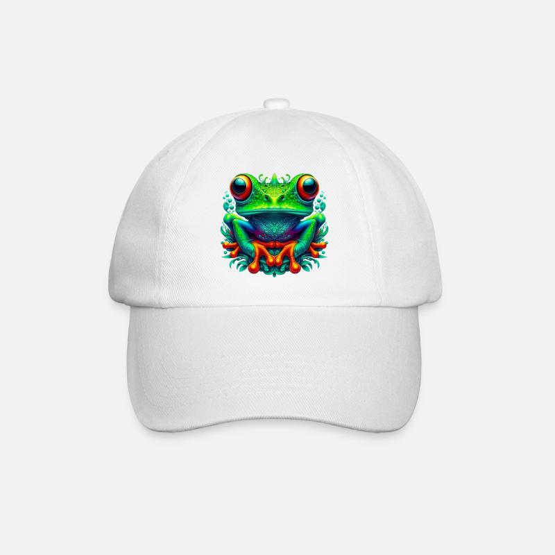 Frosch - Baseballkappe - Weiß/Weiß