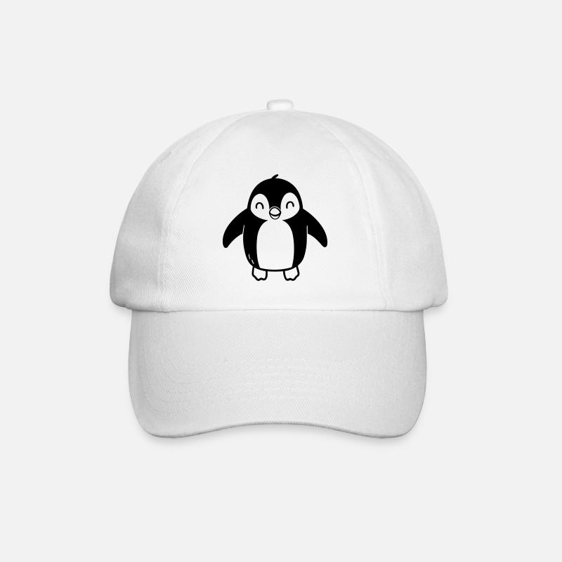Pinguin - Baseballkappe - Weiß/Weiß