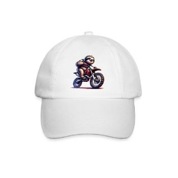 Conception de motocross Enduro paresseux cool - Casquette classique - blanc/blanc - Devant