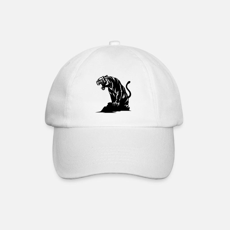 Tigre sur un rocher - Casquette classique - blanc/blanc