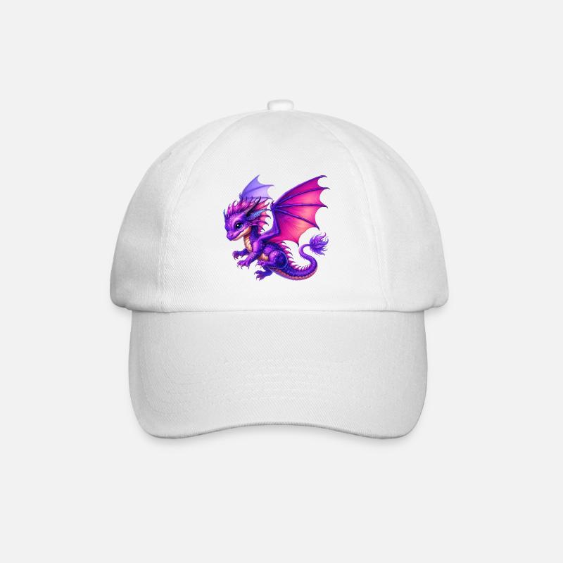 Drache - Baseballkappe - Weiß/Weiß