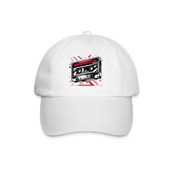 Music cassette in retro style 80s and 90s style - Baseball Cap - white/white - Front