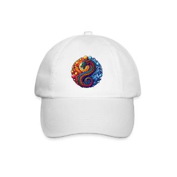 Vibrant Yin Yang Dragon - Casquette classique - blanc/blanc - Devant