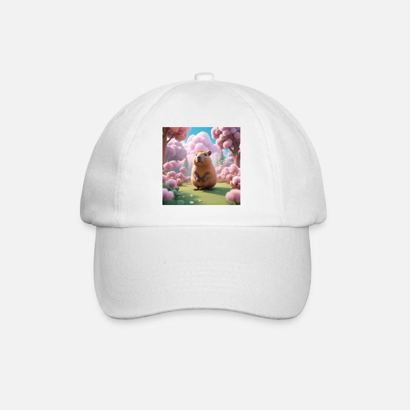 Capybara - Baseballkappe - Weiß/Weiß
