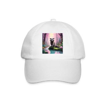 Raccoon - Baseball Cap - white/white - Front