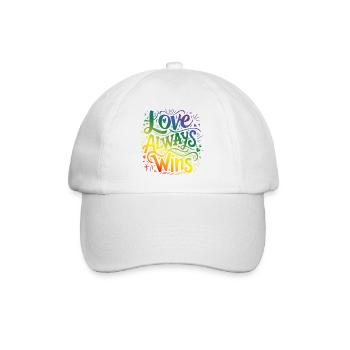 LGBTQ Pride Month - Love Always Wins - Baseball Cap - white/white - Front