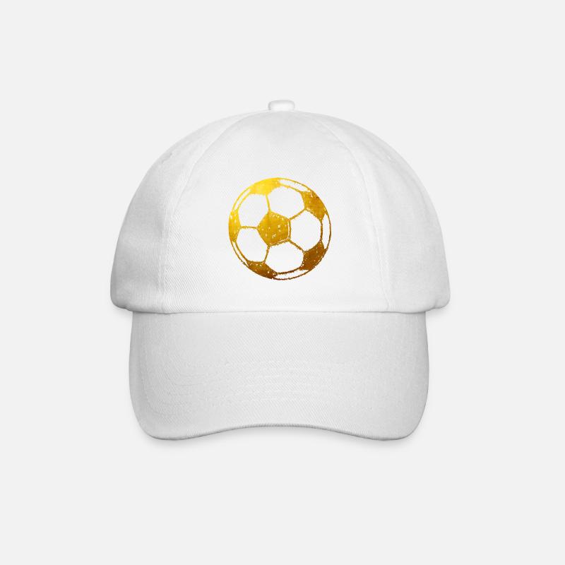 Fußball - Goldfarben - Baseballkappe - Weiß/Weiß
