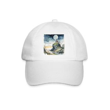 Vintage-Schloss-Traumlandschaft - Baseballkappe - Weiß/Weiß - Vorne