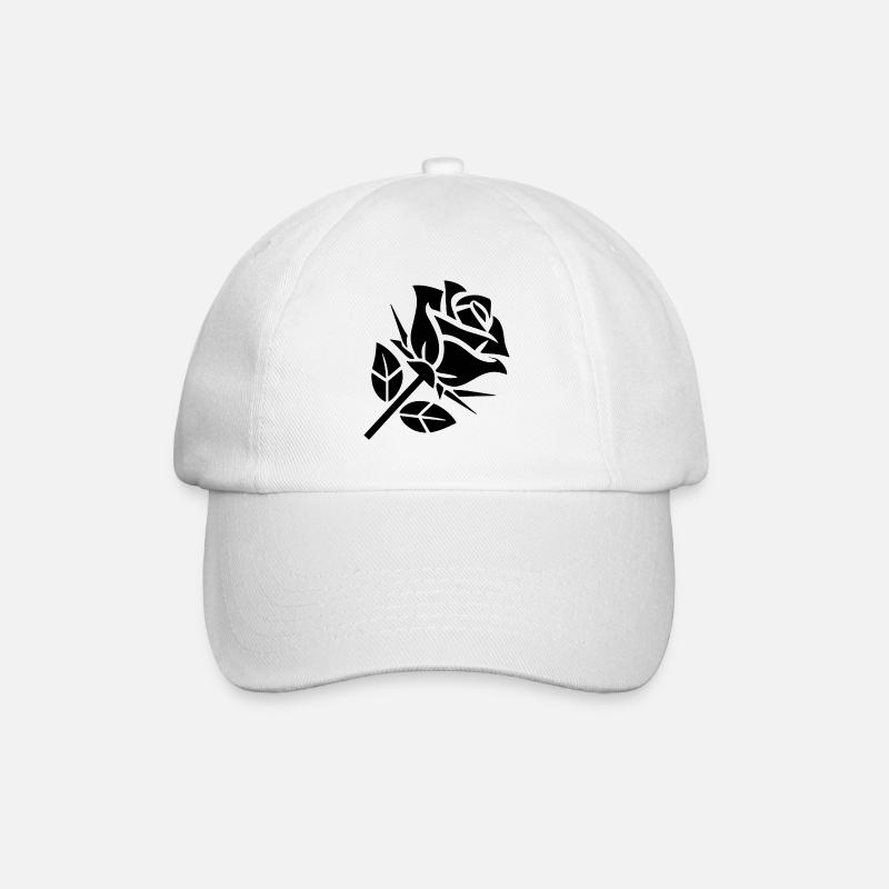 Abstrakte Rose Minimalistische Rosen Blumen - Baseballkappe - Weiß/Weiß