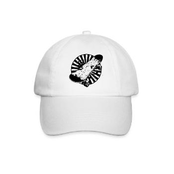Skateboard Zeichnung - Baseballkappe - Weiß/Weiß - Vorne