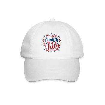 My First Fourth of July Independence Day Amerika - Baseballkappe - Weiß/Weiß - Vorne
